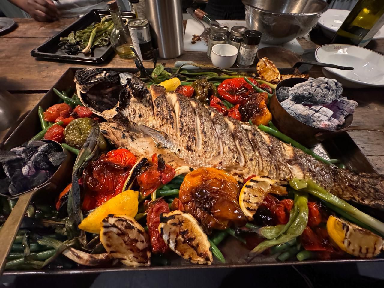 Whole grilled fish